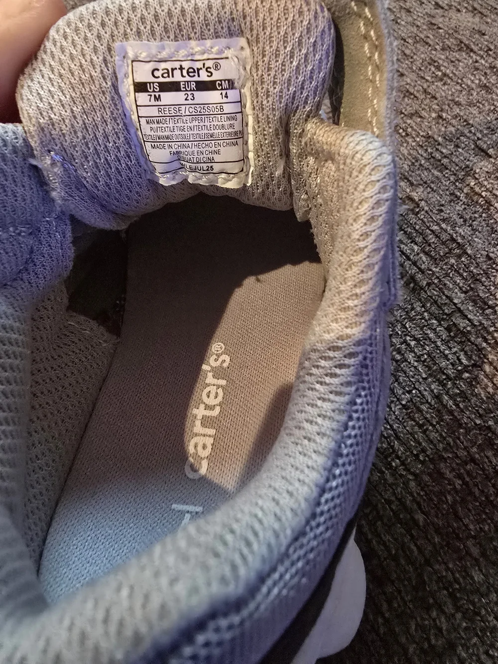 Carters Grey Mesh Athletic Sneakers